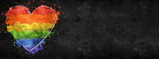 Heart pride rainbow lgbt flag gay month love graphic icon. Heart pride rainbow LGBTQ happy background day community art logo symbol lgbtqia post queer poster groovy slogan progress banner retro square