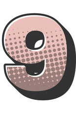 Comic Halftone Alphabet Letter and Number