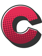 Comic Halftone Alphabet Letter and Number