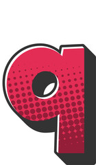 Comic Halftone Alphabet Letter and Number