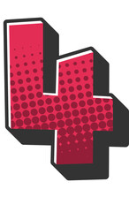 Comic Halftone Alphabet Letter and Number