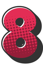 Comic Halftone Alphabet Letter and Number