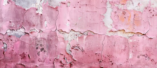 Texture background of an aged pink concrete wall
