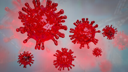 The virus for medical or sci concept 3d rendering.