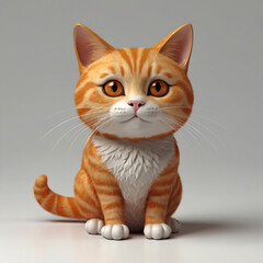 3D Orange Cat Model