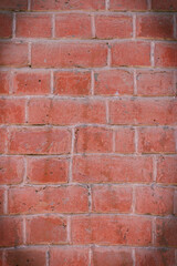 Red brick wall. Texture of old dark brown and red brick wall
