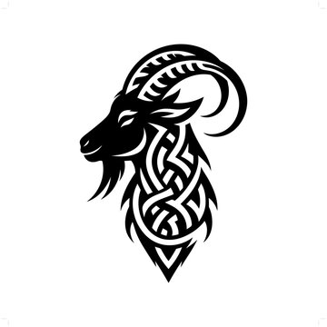 recommend clip art: Goat silhouette in animal celtic knot, irish, nordic illustration