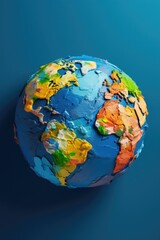 Colorful abstract globe on blue background