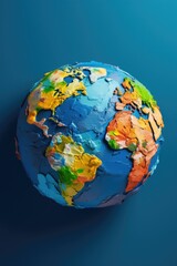 Fototapeta premium Colorful abstract globe on blue background