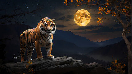 tiger in the night