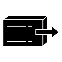 Box icon. Empty open shipping box or unboxing  icon. 