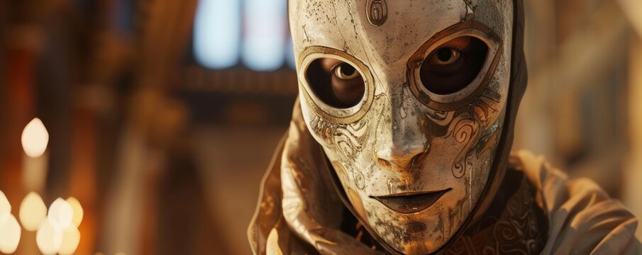 Mysterious masquerade – enigmatic mask close-up