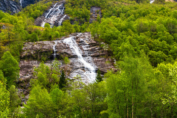  views of the Hjørundfjorden taken from Saebo during springtime, Norway