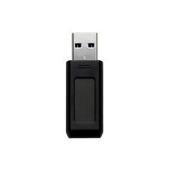 Black USB Flash Drive isolated on transparent background