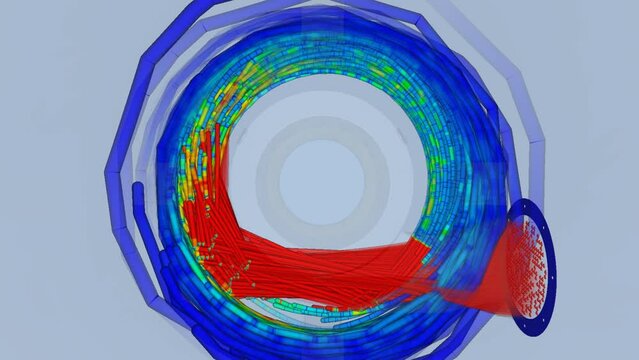 Industrial cyclone airflow simulation - CFD simulation Computational fluid dynamics