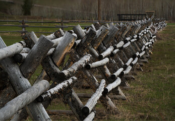 Buck fence photo stacked with grassy background Steamboat Springs, Colorado