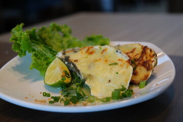 Homemade Creamy Oysters Rockefeller with Cheese and Spinach