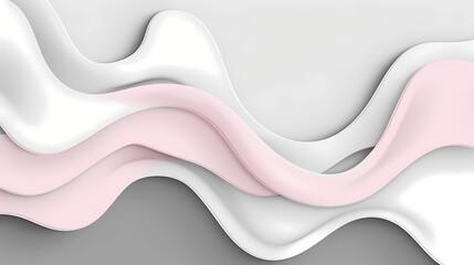 Fototapeta premium Soft Pink and White Waves on a Smooth Surface