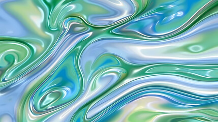 Abstract Swirling Patterns in Blue and Green Hues