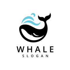 Whale Logo Design Illustration  Whale Logo Template