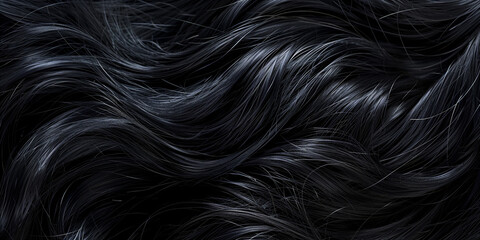 Black hair texture background - Powered by Adobe