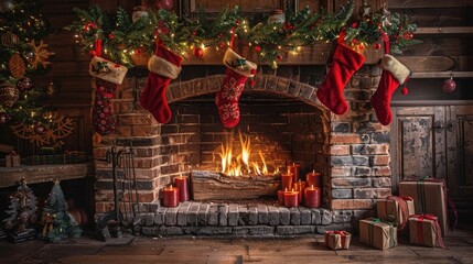 Holiday cheer by the festive fireplace
