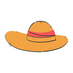 Straw Hat handdrawn icon