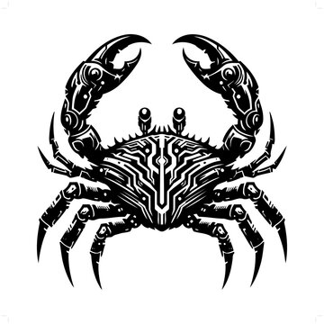 recommend clip art: crab silhouette in animal cyberpunk, modern futuristic illustration