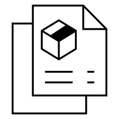 Box and clipboard. Package checklist report icon concept isolated on white background. Vector illustration