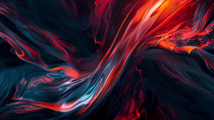 Abstract Swirls of Red and Black