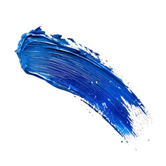 Vibrant blue paint smear on a white background.