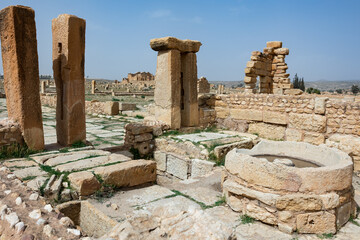 Naklejka premium Ruins of the ancient Sufetula town, modern Sbeitla, Tunisia