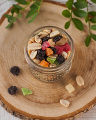 Colorful mix of dried fruits and nuts 