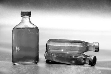 Monochrome of glass bottle