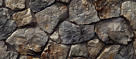 Textured surface made from ornamental stone.