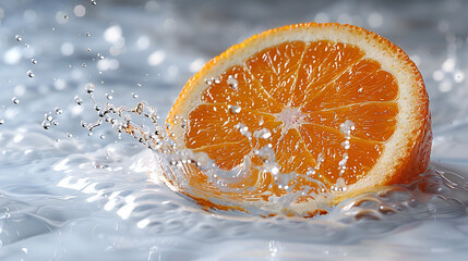 orange in water splash