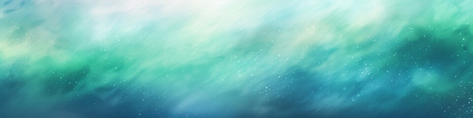 A blue and green background with a few drops of water, oceanic vibes, banner