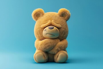 sad bear emoji character 3d illustration