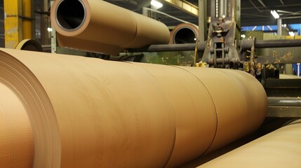 Paper Mills: Production lines for paper and cardboard, including large rolls and cutting machines. 
