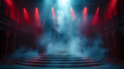 Naklejka premium Stage, theater with light projection using a projector