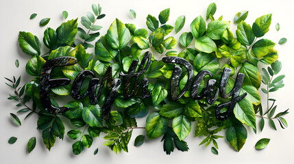 Earth day background with green leaves