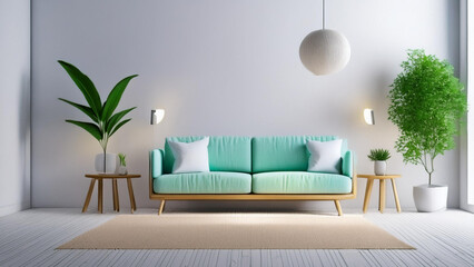 Modern living room generative AI