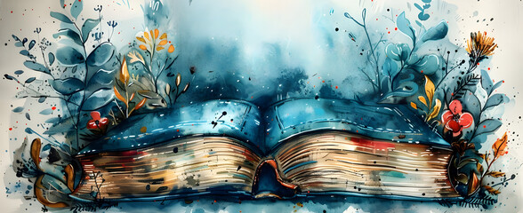 oil paint open book background