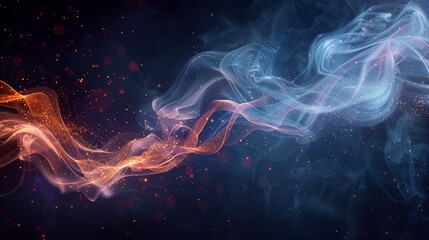 Fototapeta premium Abstract air and flowing waves going across the background. 