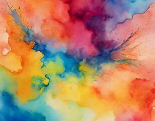 Bright abstract watercolor explosion with yellow and blue, creative background