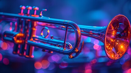 Neon Glow: Intimate Trumpet Detail