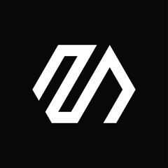 vector monogram logo design in the shape of a hexagon and forming the letters 