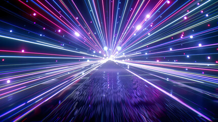 High-Speed Light Trails in a Darkened Tunnel