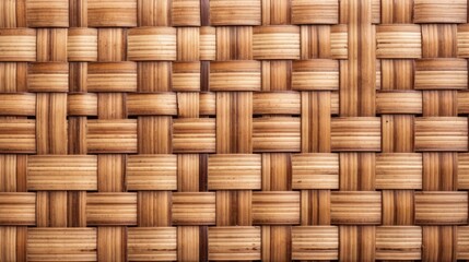 Brown bamboo weave texture, a nature background with handicraft charm. Ai Generated.
