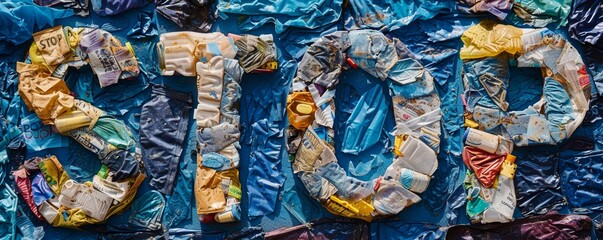 Fototapeta premium Environmental sos: ocean pollution crisis collage